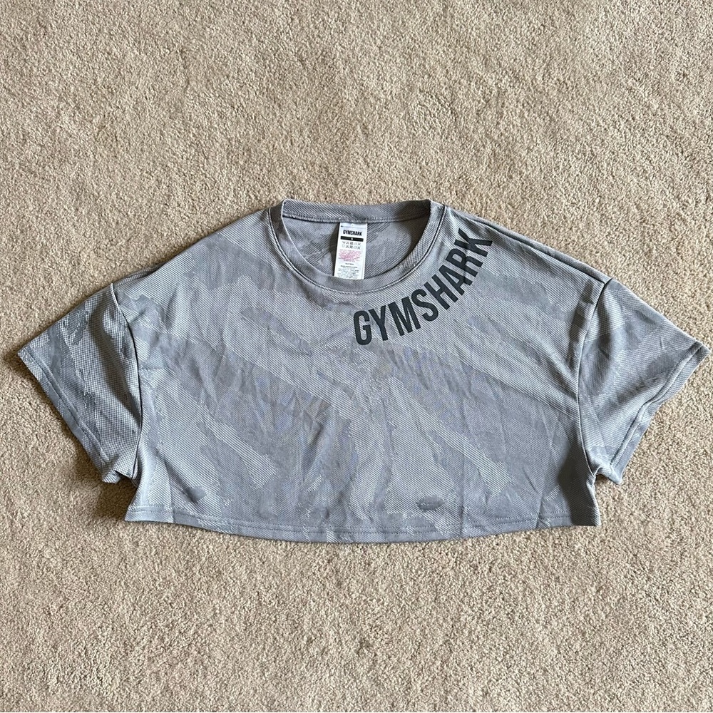 Gymshark Crop Top Gray Camo size Small